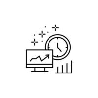Monitor chart clock vector icon