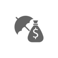 Insurance, investment protection vector icon