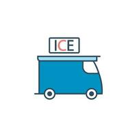 ice cream sales machine colored dusk style vector icon