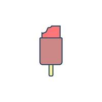 bitten ice cream colored dusk style vector icon