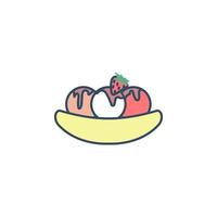fruit ice cream colored dusk style vector icon