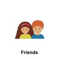 friends, couple color vector icon