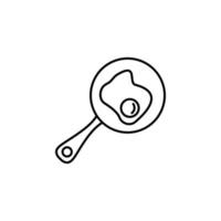 fried eggs in a frying pan vector icon