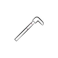 Firefighter, crowbar two color vector icon