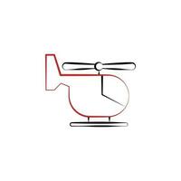 Firefighter, helicopter two color vector icon