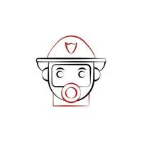 Firefighter, gas mask two color vector icon