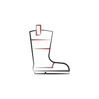 Firefighter, boots two color vector icon