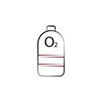 Firefighter, oxygen two color vector icon