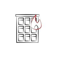 Firefighter, building two color vector icon