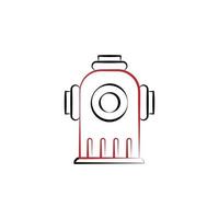 Firefighter, hydrant two color vector icon