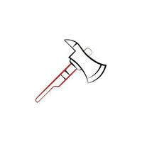 Firefighter, axe two color vector icon