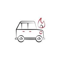 Firefighter, car two color vector icon