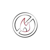 Firefighter, no fire two color vector icon