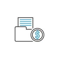 finance folder 2 colored line vector icon