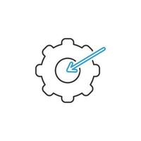 finance, gear, goal 2 colored line vector icon