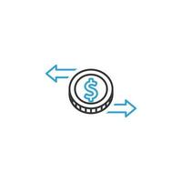 finance, coin 2 colored line vector icon