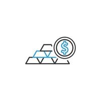 finance, gold 2 colored line vector icon