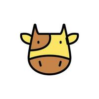 vaca, animal vector icono