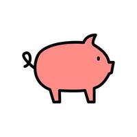 Pig, animal vector icon