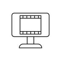 Computer, film ribbon vector icon