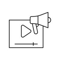 Video play, megaphone vector icon