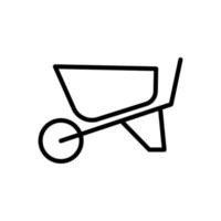 Wheelbarrow, farm vector icon