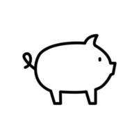 cerdo, animal vector icono