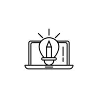 Creative, bulb, idea, laptop vector icon