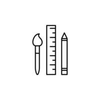 Graphic tool, pen, brush, linear tools vector icon