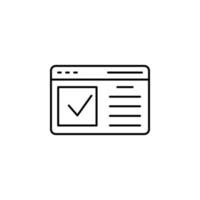 Approval, writing, check mark vector icon