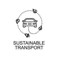 sustainable transport outline vector icon