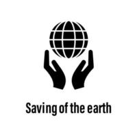 Saving of the earth vector icon