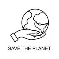 save the planet vector icon