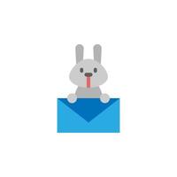 Easter, letter, rabbit vector icon