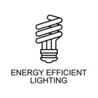 energy efficient lighting outline vector icon