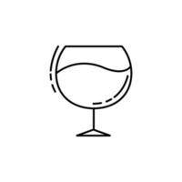 glass of cognac dusk vector icon