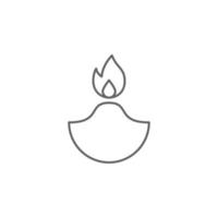 Diwali, oil lamp, fire vector icon