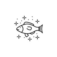 Diving fish animal vector icon