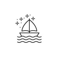 Diving sailboat vector icon