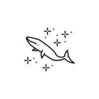 Diving whale vector icon