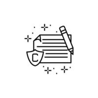 Documents shield pencil vector icon