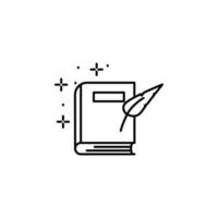 Book feather vector icon