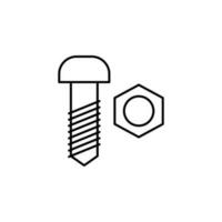 bolt and nut vector icon