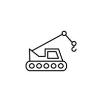crane tractor vector icon