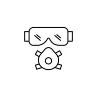 building glasses and mask vector icon