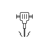 Construction jackhammer vector icon