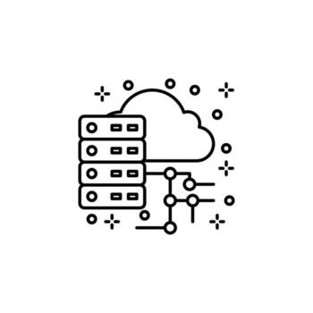 computadora servidor nube vector icono