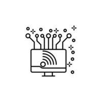 Computer wireless vector icon