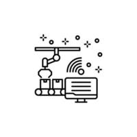 Computer connection robot arm vector icon