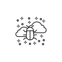 Computer bug cloud vector icon